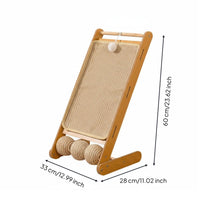Wooden Frame Cat Scratcher and Stable Sisal Cat Scratching Board Furniture Protector