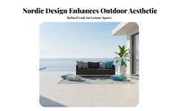 4 Pieces Nordic Design 4-Piece Woven Seating Group Weather-withstandant outdoor seating ensemble sturdy Outdoor Furnishing Water for Homeowners, Families, Adults, Balcony, Courtyard, Garden, Backyard