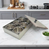 Stainless Steel Seasoning Rack, 6 Pieces, Seasoning Containers, Spice Rack, Household Kitchen Rack