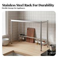 Stainless Steel Kitchen Rack Multipurpose Microwave Oven Rack Easy to Clean Multi-Layer Storage Shelf for Students, Adults, Restaurant, Pantry, Garage