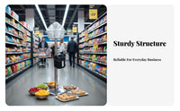 Supermarket Tasting Station Built-in Trash Bin Food Sampling Stand Stable Base Sample Display Rack for Event Promoters, Grocery Stores