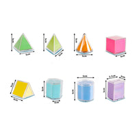 8 Pieces Geometric Shapes with Colored Nets Visual Geometric Solids 3D Shapes Hands-on Manipulatives Classroom for Teachers