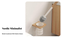 Wall Mounted Toilet Effortless Brush to Clean Toilet Brush and Holder Set Hygienic Cleaning Supplies for Restroom, Hotel