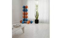 Freestanding Ball Storage Rack Five-Tier Ball Storage Rack Double-Row for Daycares, Training Areas