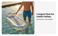 High Buoyancy Inflatable Pool Lounger Long-Lasting PVC Material Floating Bed Lounger Portable Inflatable Mesh Lounger Easy to Carry for Children, Adults