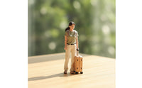 Voyager Figurine Resin Miniature with Suitcase Realistic Diorama Figure for Hobbyists, Collectors