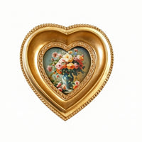 Heart-Shaped Frame with Beaded Edge Gilded Heart Picture Frame Vintage-Style for Wall Decor