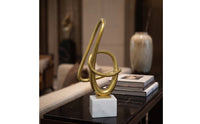 Intertwined Loop Ornament Abstract Sculpture with Base Modern Table Ornament for Bookshelf