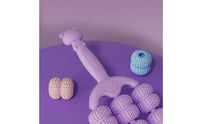 Textured Bear Handle Massage Roller Non-Slip Grip Curved Body Massage Roller Flexible Wellness Aid Easy to Use