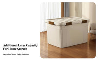Wheeled Storage Trunk Large Capacity Organizer Box secure closureed Lid Stackable Container for Homeowners, Families, Bedroom, Moving House, Basement