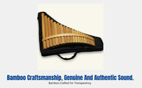 Bamboo Pan Flute, 22 Tubes, G/F/C Key, Upright Blow, Professional Ethnic Instrument for Adults and Students