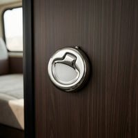 Stainless Steel Embedded Pull Handle Lock Mirror-Polished Flush Pull Lock Low-Profile Hardware Compact for Recreational Vehicle Panels