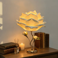Floral Flower Lamp Decorative Rose Lamp Corded Glossy for Reading Corner