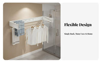 Foldable Design foldable Towel Holder No-Drill Installation Drying Rack Space-Saving Bathroom Hardware Multi-Purpose for Apartment Dwellers, Homeowners, Families, Shower Room, Small Spaces, Balcony