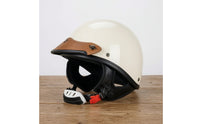 Leather Helmet Visor with Fasteners Adjustable Visor with 3 Fasteners Practical for Motorcyclists
