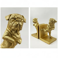 Decorative Dog Bookends Textured Canine Bookends Sculpted Book Supports Stylish for Readers, Desk