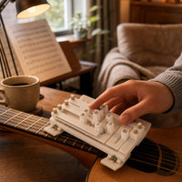 Clamp-on Guitar Chord Assistant Acoustic Guitar Chord Guide Compact Assisted Learning Tool White for Students