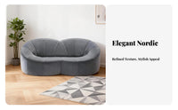 Nordic aesthetic Pumpkin-Shaped Sofa Statement Piece Upholstered Armchair Creative Design Accent Chair Small Space Solution for Apartment Dwellers, Business Owners, Reception Area, Hotel Lobby, perusing alcove, Bedroom