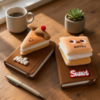 Creative Burger Food Pendant Notebook Set for Girls, Mini Portable Journal Diary