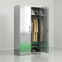 Stainless Steel Locker Rust-Resistant Multiple-Door Metal Cabinet Ventilated Design Employee Storage Cabinet for Employees, Cleanroom, Changing Room