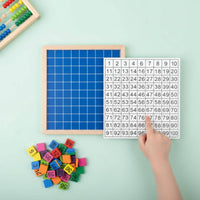 Early Learning Educational Counting Board Paint Wooden Hundred Board 1-100 Number Grid Game for Preschoolers, Kids, Toddlers, Homeschool, Classroom
