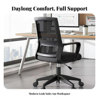 Height Adjustable Mesh Back Swivel Chair Effortless Rolling Casters Office Furniture Ergonomic Design Seating Solution Padded Seat Cushion for Students, Gamers, Conference Room, Bedroom, Gaming Setup