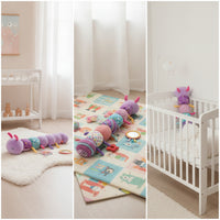 Musical Stuffed Toy with Ruler Soft Caterpillar Toy with Crinkle Music Sensory Stuffed with Rattle Textured for Babies, Infants, Newborns, Nursery, Crib, Tummy Time
