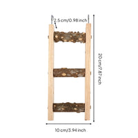 Natural Wood Bird Ladder Straight Bird Cage Ladder Hanging Textured for Small Birds, Parrots, Play Area