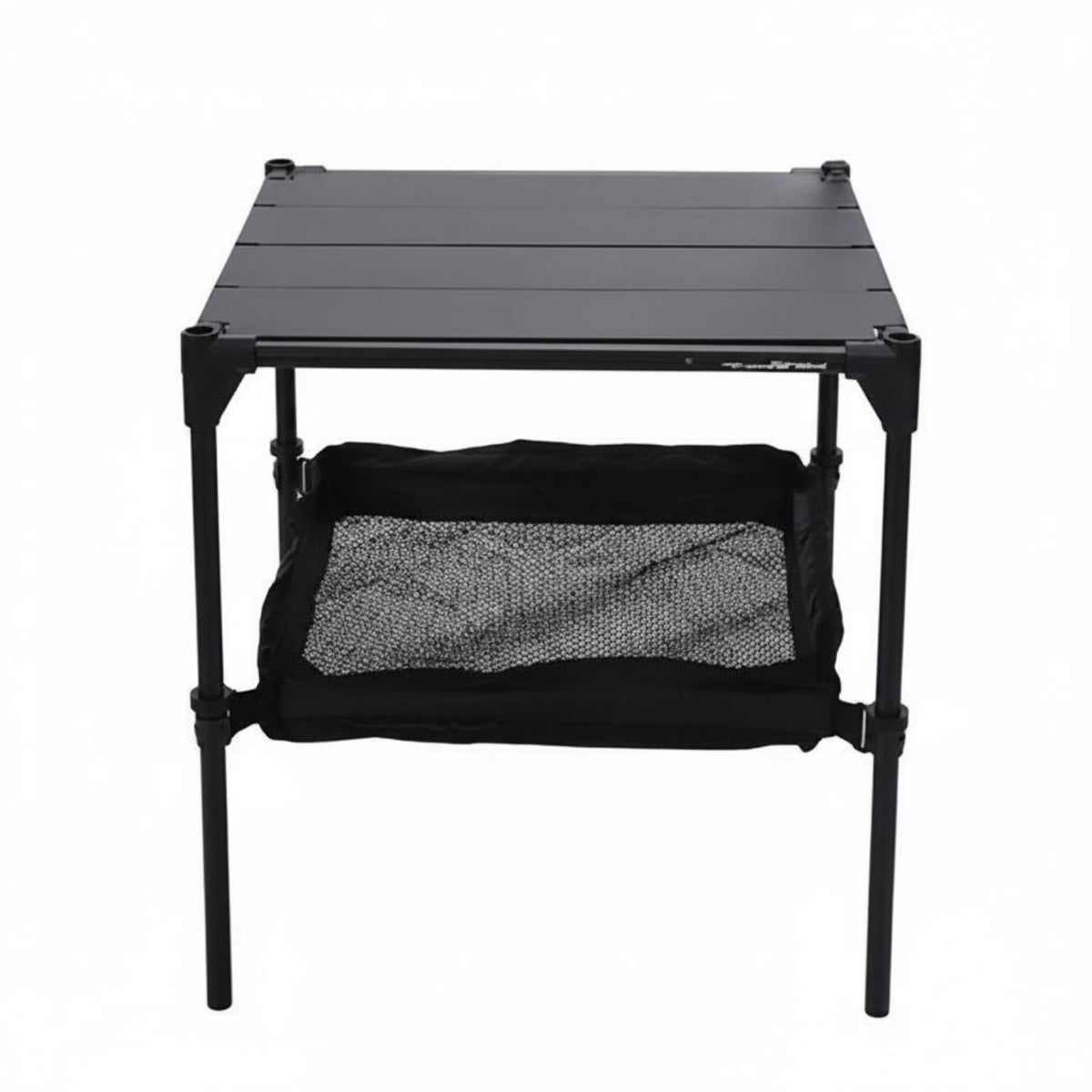 Double Layer Folding Camp Table Storage Net Aluminum Camping Table Easy Assembly