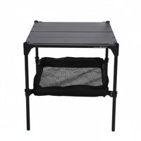 Double Layer Folding Camp Table Storage Net Aluminum Camping Table Easy Assembly