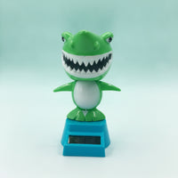 Cartoon Solar-Powered Shark Figurine Compact Car Ornament with Solar Panel Cute Swaying Shark Ornament Whimsical for Drivers