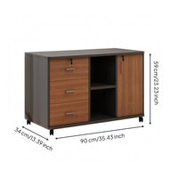 Mobile Office Storage Cabinet Wood-Grain Finish Mobile File Cabinet Lockable