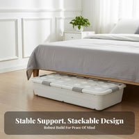 Underbed Wheeled Latch Box adaptable Home Organizer debrisproof for Homeowners