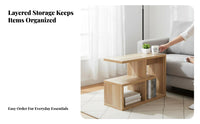 Minimalist Design Multi-Level Accent Table Space-Saving Stepped Storage Table Versatile Use Nightstand Sturdy Construction for Apartment Dwellers, Homeowners, Students, Living Room, Bedroom, Small Areas, Entryway