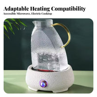 Heat Resistant Hammered Glass Pitcher Easy to Clean Refrigerator Water Jug with Lid Wide Mouth for Homeowners, Kitchen, Dining Table, Office