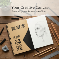 Bamboo Sketchbook for Artists, A4/8K/16K Thick Professional Smooth Drawing Paper Pad, 30 Sheets