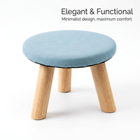 Pouffe Stool Change Shoe Footrest, Wooden Legs Living Room Bedroom, Living Room Bedroom Washable Cover, Footstool Solid Wood