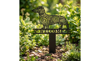 Dachshund Metal Garden Stakes Charming Dachshund Garden Stake Unique Metal Sign with Ground Stake for Lawns, Patios