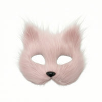Faux Synthetic Hair Canine Mask and Tail Set Faux Synthetic Hair Canine Mask with Tail Furry Animal Costume Soft for Cosplayers, Halloween, Stage Performances