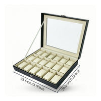 Dustproof Watch Box with Window Padded Watch Case with Glass Lid Rectangular Clear for Enthusiasts