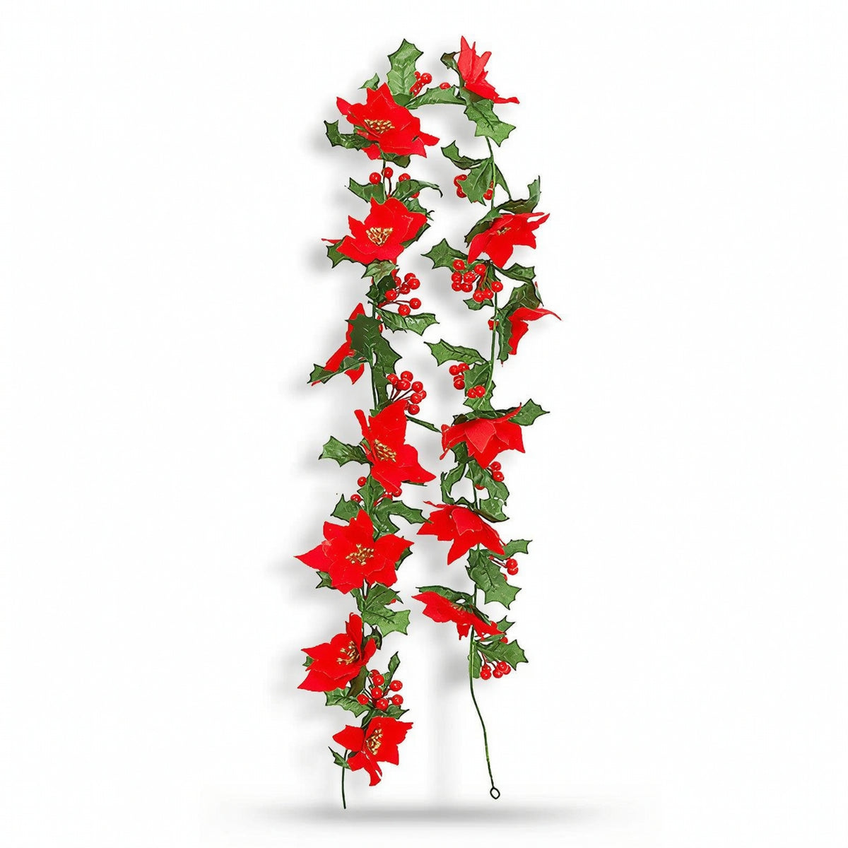 Artificial Christmas Red Berry Pine Vine Garland for Fireplace Home Decor