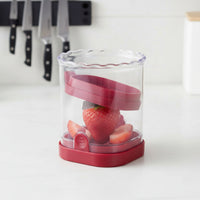 Fruit Slicer Cup Stainless Steel Manual Food Slicer with Container Space-Saving Kitchen Gadget for Meal Kitchen Organizers
