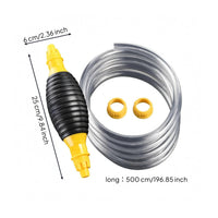 Ribbed Bulb Manual Siphon Pump Kit Yellow Couplers Fuel Transfer Pump Kit