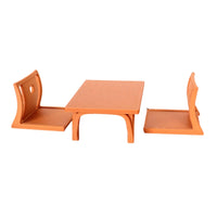 3 Pieces Dollhouse Furniture with Table and Chairs Compact Dollhouse Table and Chair Set Unique for Hobbyists, Collectors