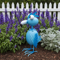 Lifelike Details Metal Flamingo Statue Handmade Look Metal Bird Garden Ornament Bright Colors for Yard, Patio