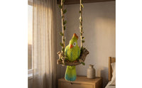 Woven Parrot Swing Decor Easy to Hang Green Parrot Hanging Ornament Colorfast