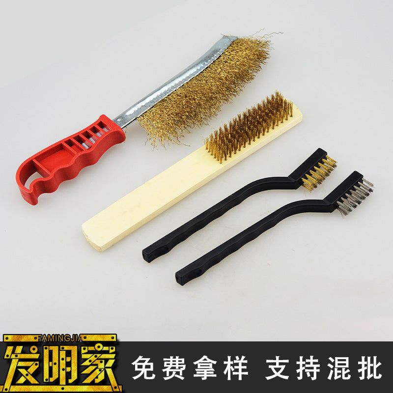 Wood Handle Wire Brush for Metal Surface Cleaning and Rust Removal