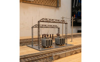 HO Scale Railway Substation Kit Molded Substation Kit Easy to Use Model with Transformer Illustrated Instructions for Dioramas