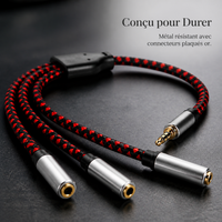 3.5mm Audio Headphone Splitter Cable 1 Female to 3 Female Extension Adapter