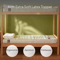 Latex Mattress Topper, Foldable Ergonomic Pad